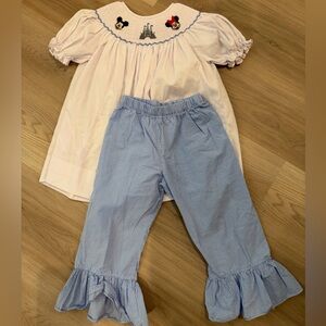 Babeeni Disney Smocked Bishop Top & Pants Set Size 4